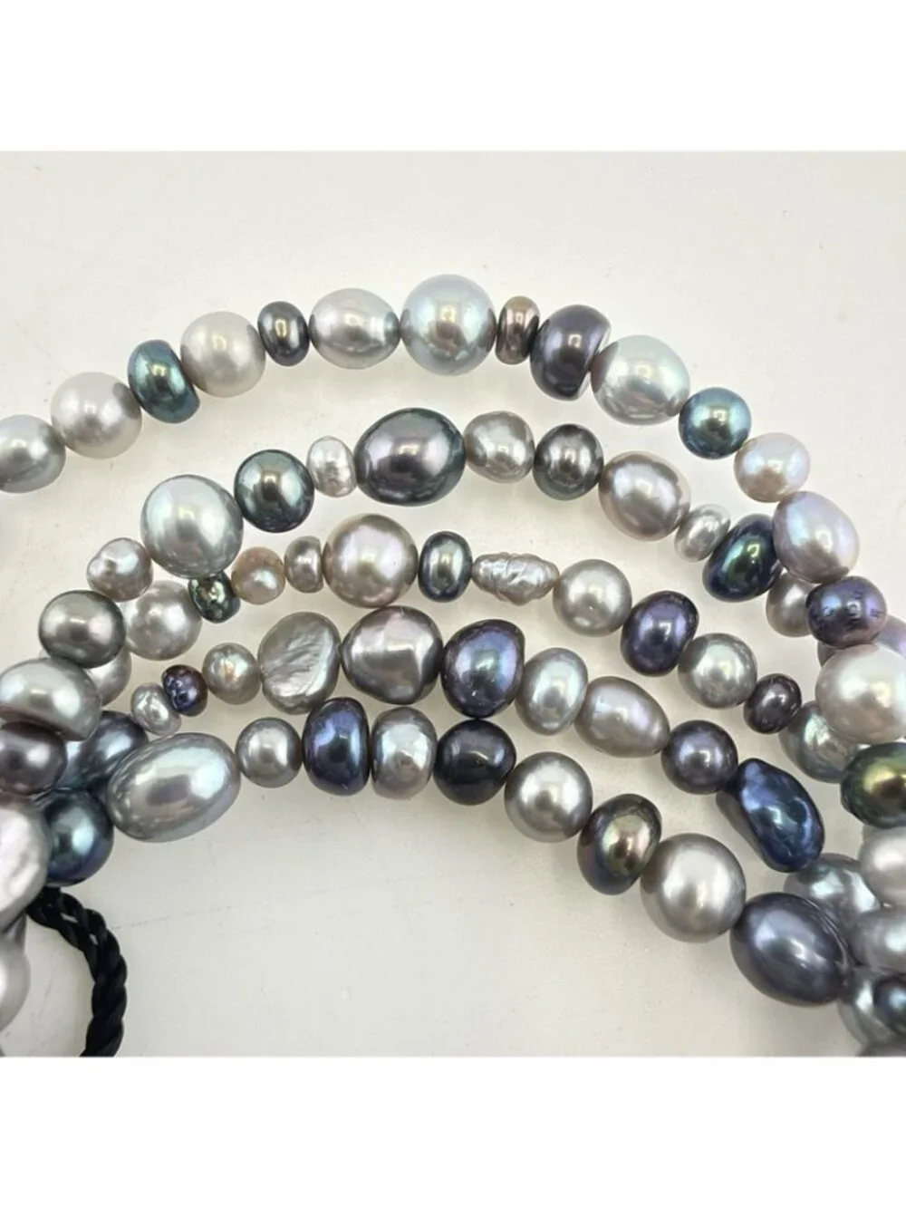 Honora Pearl Bracelet Stretch Set Lot of 5 Gray Oil Slick Multi Strands